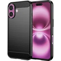 Custodia per Apple iPhone 16 Plus, Techsuit, Carbonio, Nera — 3
