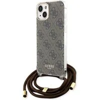 Custodia per Apple iPhone 15, Guess, 4G IML Printed Crossbody, Marrone — 3