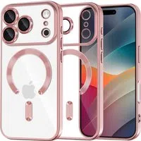 Custodia MagSafe per Apple iPhone 17 Pro Max, Techsuit, Luxury Crystal, Rosa — 3