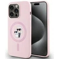 Custodia MagSafe per Apple iPhone 14 Pro, Karl Lagerfeld, Silicone Karl & Choupette, Rosa — 3