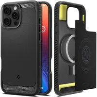 Custodia MagSafe per Apple iPhone 16 Pro, Spigen, Rugged Armor, Nero Opaco ACS08115 — 3