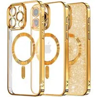 Custodia MagSafe per Apple iPhone 16 Pro, Techsuit, Luxury Glitter, Dorata — 3