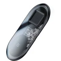 Caricabatterie Rete Wireless Baseus Simple 2in1, 15W, 1.67A, Trasparente WXJK-A01 — 3