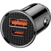 Caricabatterie da auto Baseus, 30W, 3A, 1 x USB-A - 1 x USB-C, nero CCALL-YS01 — 3