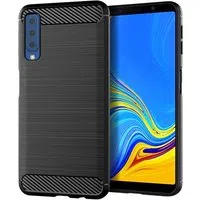 Custodia per Samsung Galaxy A7 (2018) A750, Techsuit, Carbonio, Nera — 3