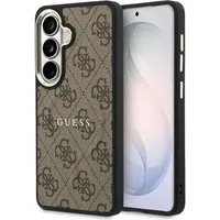 Custodia MagSafe per Samsung Galaxy S26 Plus S947, Guess, 4G Embossed Ring, Marrone — 3