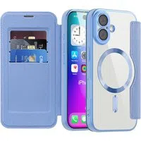 Custodia MagSafe per Apple iPhone 17, Techsuit, SmartMag Book, Blu — 3