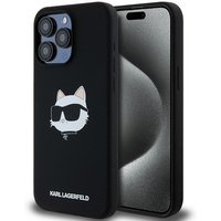 Custodia MagSafe per Apple iPhone 15 Pro, Karl Lagerfeld, Silicone Choupette's Head, Nera