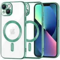 Custodia MagSafe per Apple iPhone 13, Techsuit, Luxury Crystal, Verde Chiaro — 3