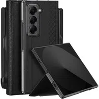 Custodia per Samsung Galaxy Z Fold Special, DUX DUCIS, Bril (con portapenne), Nera — 3