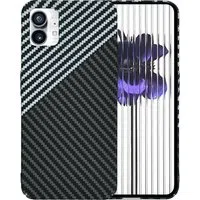 Custodia per Nothing Phone (1), Techsuit, Carbonite FiberShell, Nero Grigio — 3