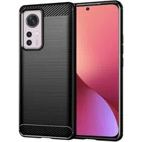 Custodia per Xiaomi 12X / 12, Techsuit, Carbonio, Nera — 3