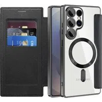 Custodia MagSafe per Samsung Galaxy S25 Ultra S938, Techsuit, SmartMag Book, Nera — 3