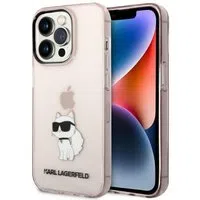 Custodia per Apple iPhone 14 Pro, Karl Lagerfeld, Ikonik Choupette, Rosa — 3