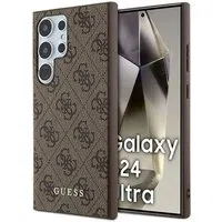 Custodia per Samsung Galaxy S24 Ultra S928, Guess, 4G Metal Gold Logo, Marrone — 3
