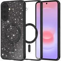 Custodia MagSafe per Samsung Galaxy A37 5G, Techsuit, Luxury Glitter, Nera — 3