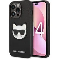 Custodia per Apple iPhone 14 Pro, Karl Lagerfeld, Saffiano Choupette's Head, Nera — 3