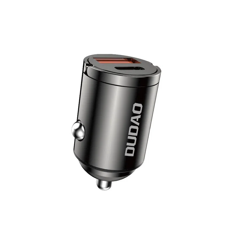 Caricabatterie Auto Dudao R3MAX, 48W, 3A, 1 x USB-A - 1 x USB-C, Nero — 2