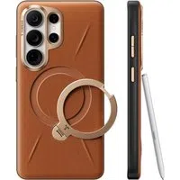 Custodia MagSafe per Samsung Galaxy S26 Ultra S948, Torras, QPRO Leather, Marrone — 3