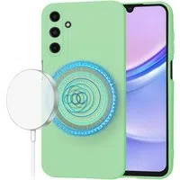 Custodia MagSafe per Samsung Galaxy A15 A155, Techsuit, SoftFlex, Verde Chiaro — 3
