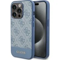 Custodia per Apple iPhone 15 Pro, Guess, 4G Stripe, Blu — 3