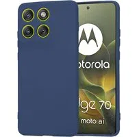 Custodia per Motorola Edge 70, Techsuit, SoftFlex, Blu Navy — 3