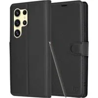 Custodia per Samsung Galaxy S24 Ultra S928, Techsuit, Leather Folio, Nera — 3