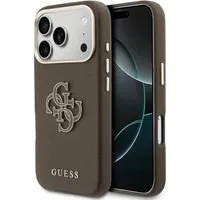 Custodia per Apple iPhone 17 Pro Max, Guess, Resin Logo, Marrone — 3