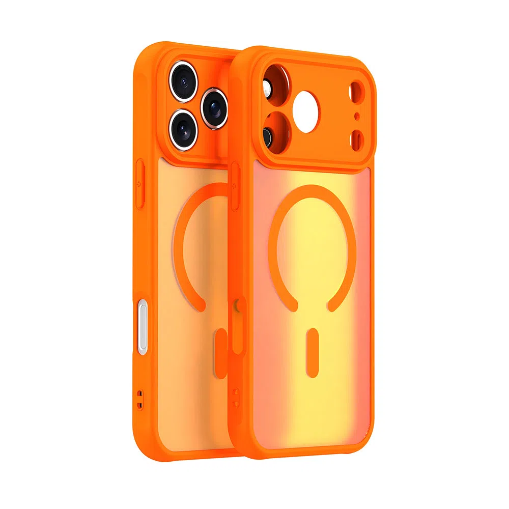 Custodia MagSafe per Apple iPhone 17 Pro, Techsuit, HaloFrost II, Arancione — 2