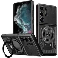Custodia per Samsung Galaxy S22 Ultra 5G S908, Techsuit, RuggedCam, Nera — 3