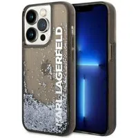 Custodia per Apple iPhone 14 Pro, Karl Lagerfeld, Liquid Glitter KL Logo, Nera — 3