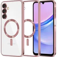 Custodia MagSafe per Samsung Galaxy A15 5G A156 / A15 A155, Techsuit, Luxury Crystal, Rosa — 3