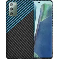 Custodia per Samsung Galaxy Note 20 5G N981 / Note 20 N980, Techsuit, Carbonite FiberShell, Nero Bleu — 3