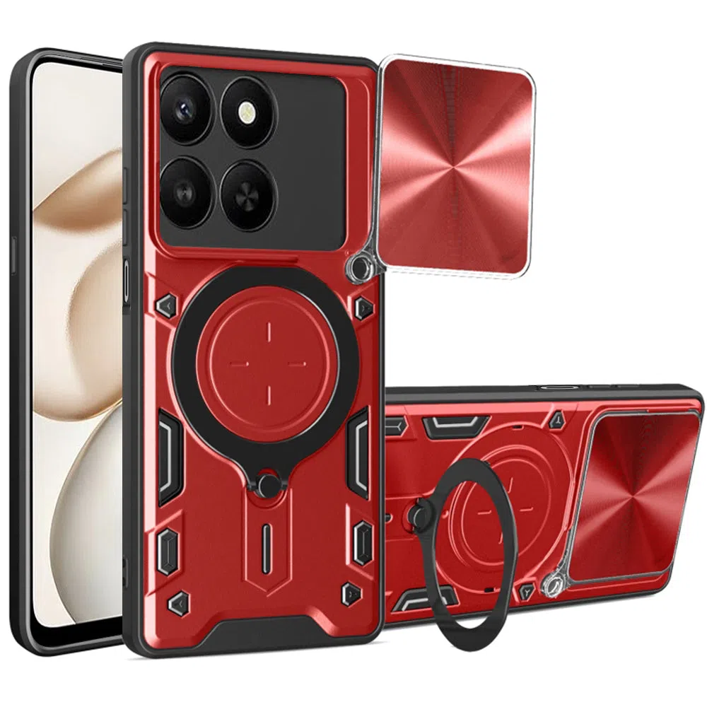 Custodia per Honor 400 Smart 4G / X7d 4G / 400 Smart 5G, Techsuit, CamGuard Pro, Rossa — 2