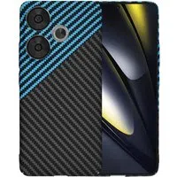 Custodia per Xiaomi Poco F6, Techsuit, Carbonite FiberShell, Blu — 3
