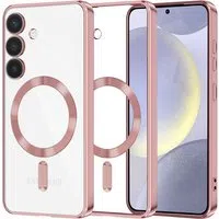 Custodia MagSafe per Samsung Galaxy S24+ S926, Techsuit, Luxury Crystal, Rosa — 3