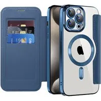 Custodia MagSafe per Apple iPhone 15 Pro Max, Techsuit, SmartMag Book, Blu — 3