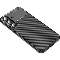 Custodia per Samsung Galaxy S25 FE, Techsuit, CarbonFiber, Nera — 3