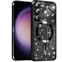Custodia MagSafe per Samsung Galaxy S23 S911, Techsuit, Luxury Glitter, Nera — 3