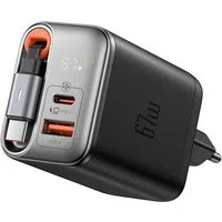 Caricabatterie Rete con Cavo USB-C McDodo CH-4100 FreeGo Display, 67W, 3.35A, 1 x USB-A - 1 x USB-C, Nero — 3