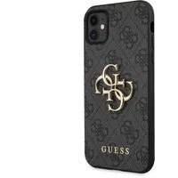 Custodia per Apple iPhone 11, Guess, 4G Metal Logo, Grigio — 3