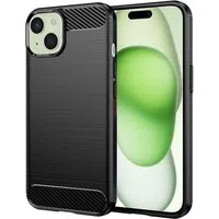 Custodia per Apple iPhone 15 Plus, Techsuit, Carbonio, Nera — 3