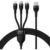 Cavo di Ricarica USB-A - Lightning / microUSB / USB-C Baseus Flash Series II 3in1, 100W, 1.2m, Nero CASS030001 — 3