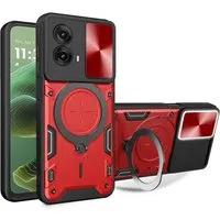 Custodia per Motorola Moto G35, Techsuit, CamGuard Pro, Rossa — 3