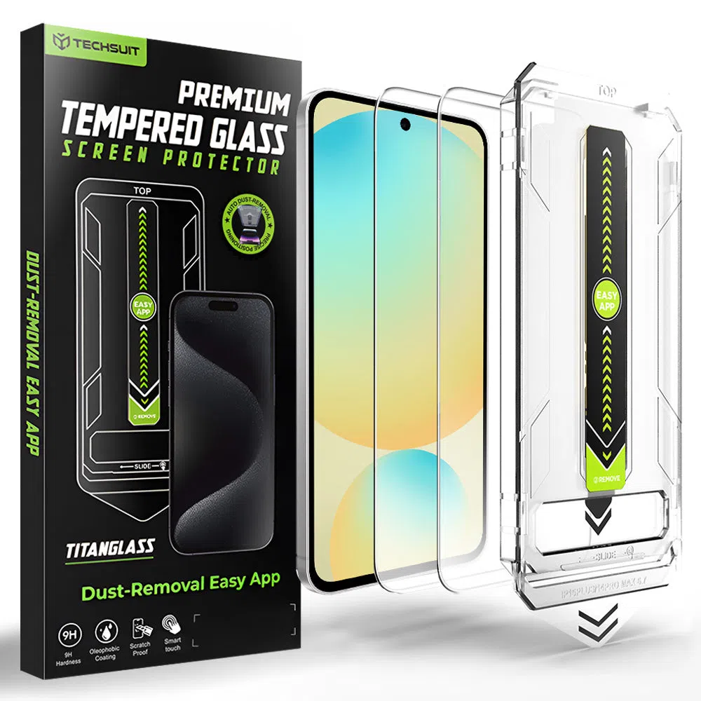 Pellicola protettiva per schermo Techsuit TitanGlass CrystalHD per Samsung Galaxy A56 A566 / S24 FE S721, Vetro temperato, Full Glue, Set da 2 pezzi — 2