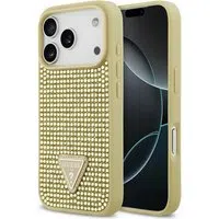 Custodia per Apple iPhone 17 Pro, Guess, Logo Triangolo di Strass, Dorata — 3