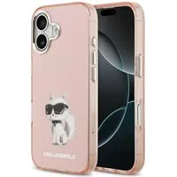 Custodia MagSafe per Apple iPhone 17, Karl Lagerfeld, IML Aquarelle Logo Choupette, Rosa Argentato — 3