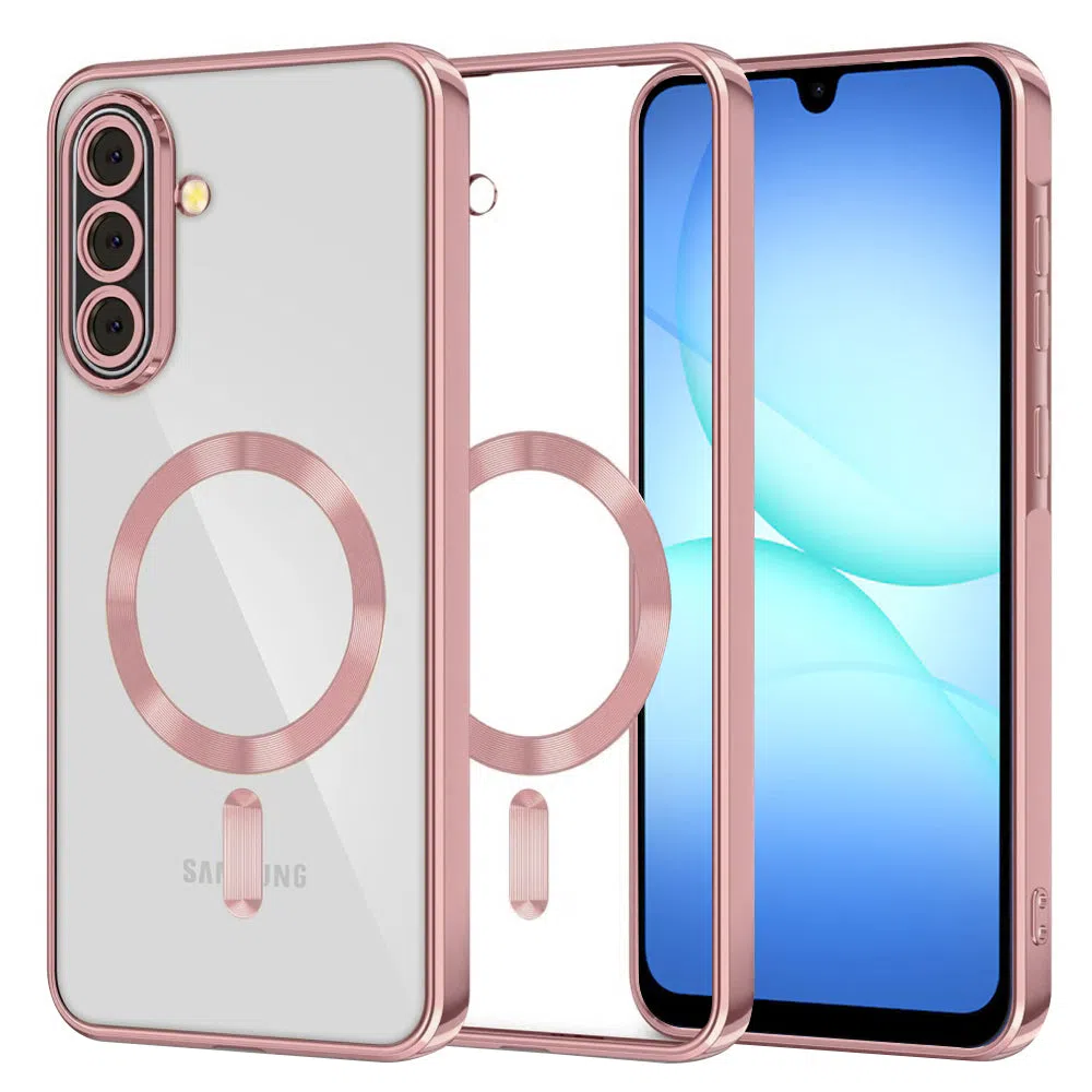 Custodia MagSafe per Samsung Galaxy A17 4G / A17 5G, Techsuit, Luxury Crystal, Rosa — 2