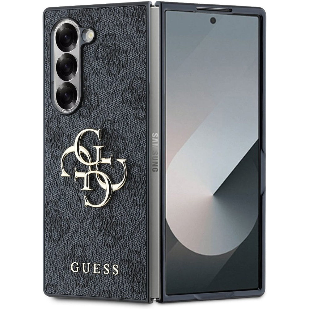 Guess Custodia per Samsung Galaxy Z Fold6 F956, Guess, Logo Metallico 4G, Nera