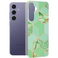 Custodia per Samsung Galaxy S24+ S926, Techsuit, Marble, Verde — 3
